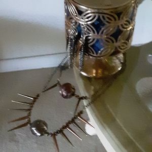 28' tricolor necklace with matching earrings